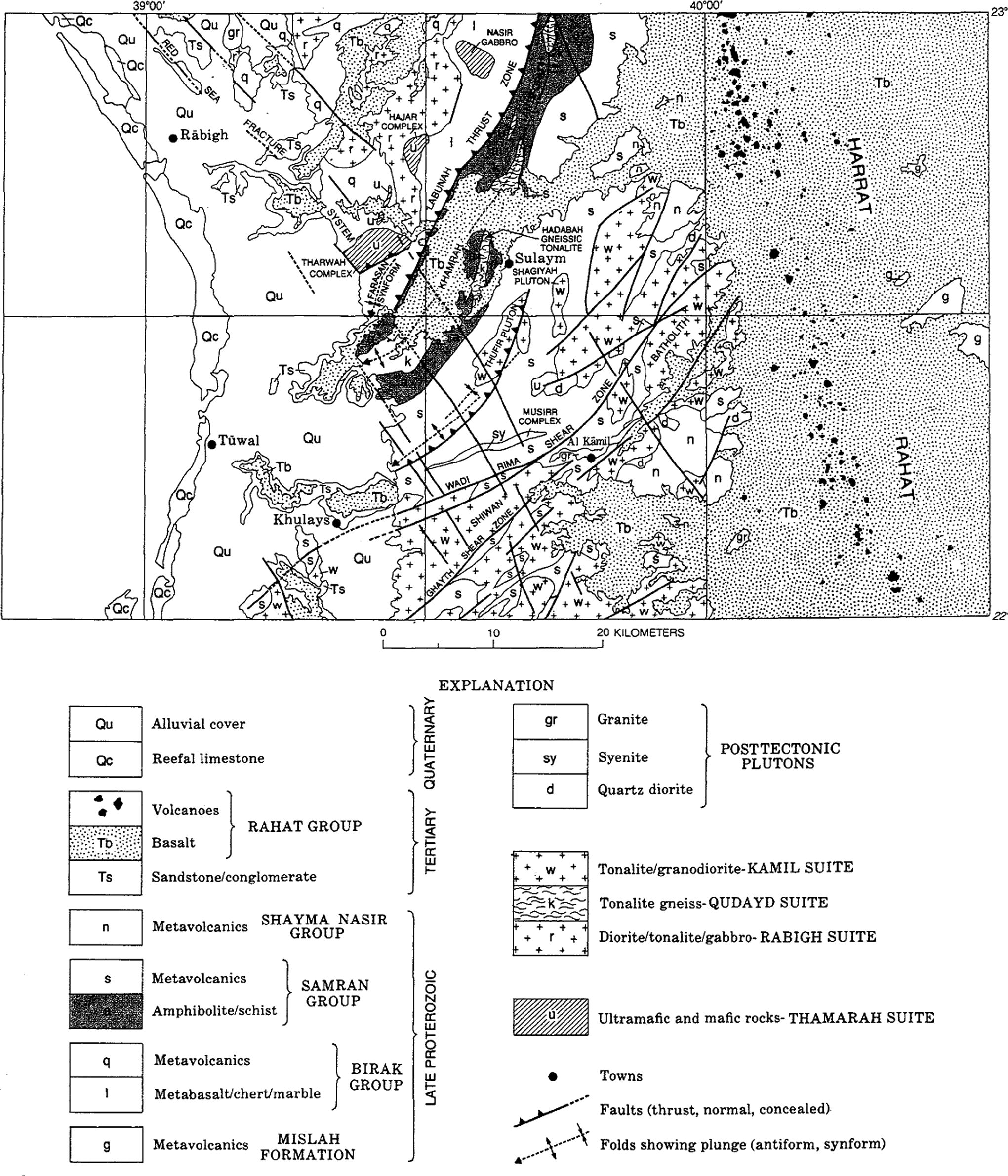 Geologic map of the Rabigh area (Ramsay, 1986).