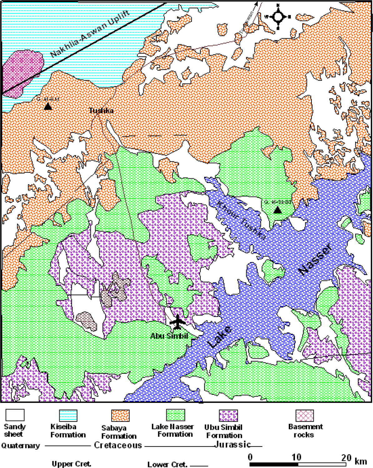 Geological map of the study area (after CONOCO (1987)).