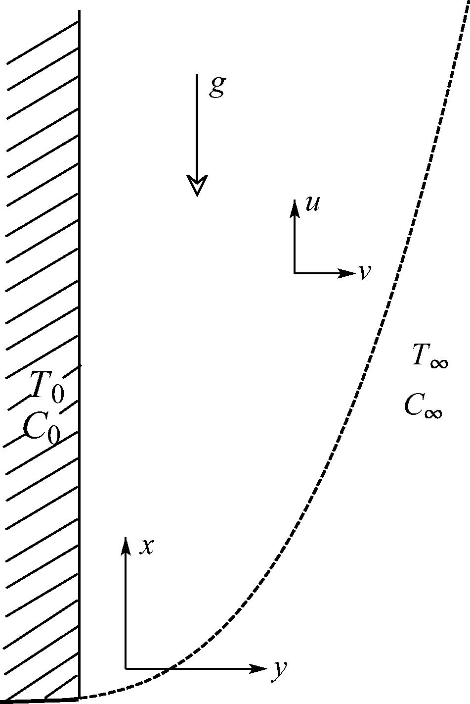 Physical model and coordinate system.