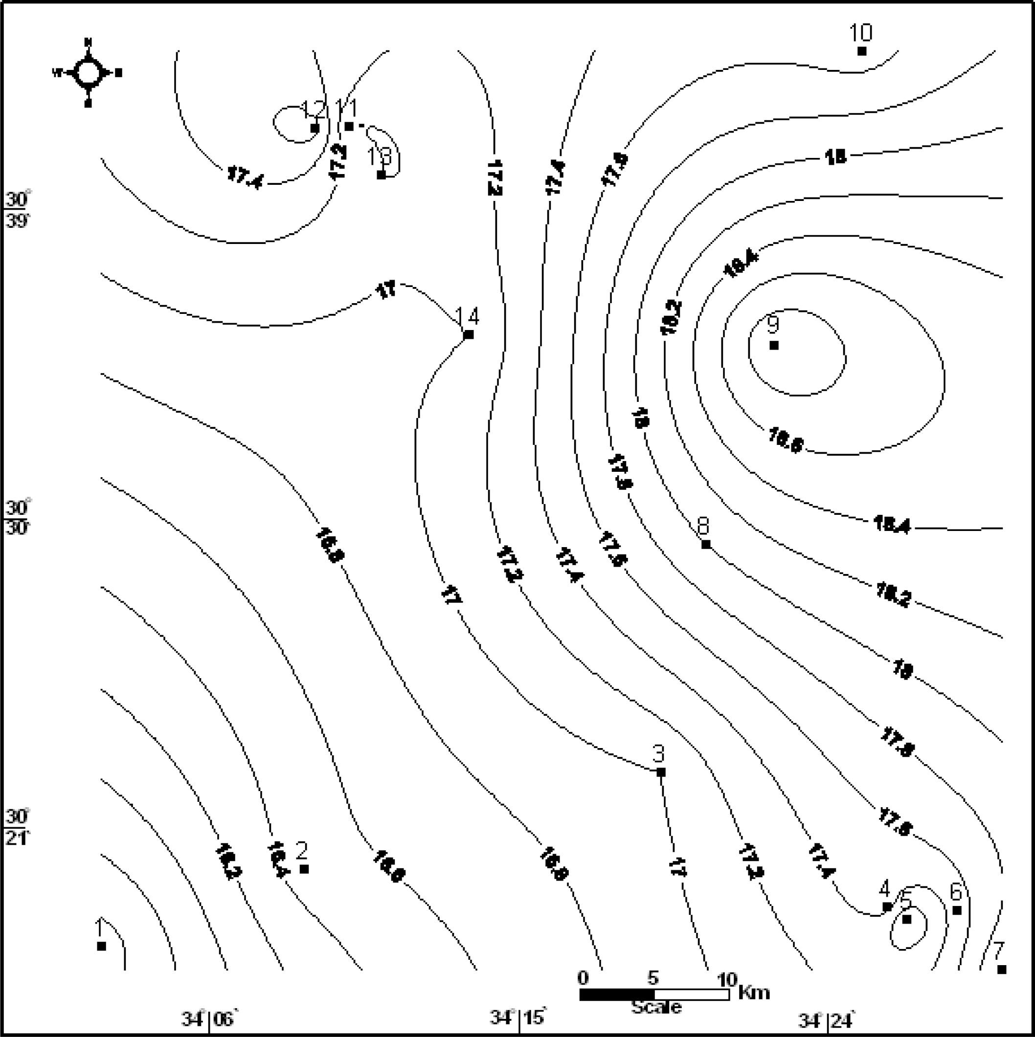 Porosity contour map of the Lower Cretaceous aquifer.