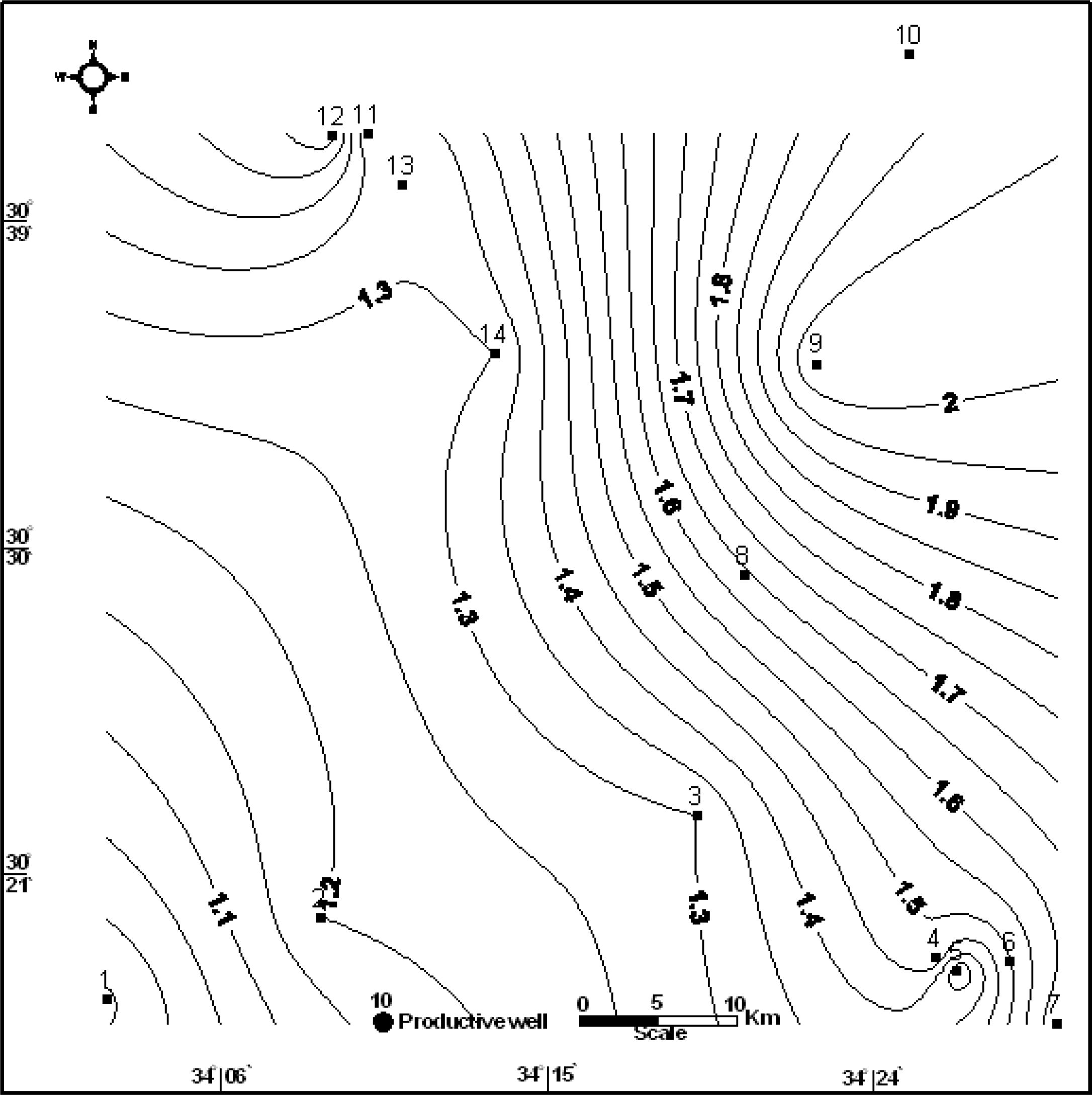 Hydraulic conductivity map of Lower Cretaceous aquifer.