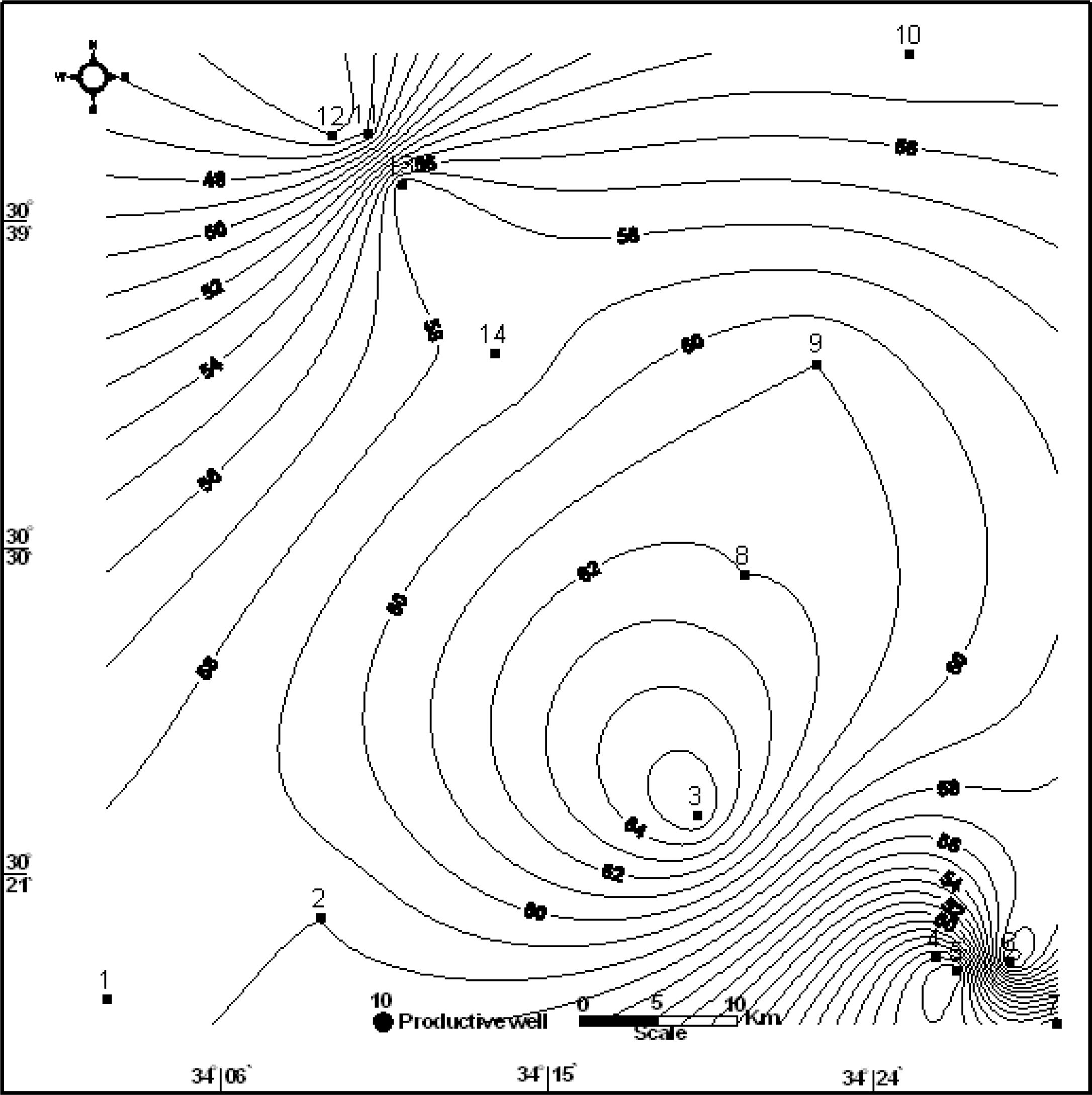 Sand percent contour map of the Lower Cretaceous.