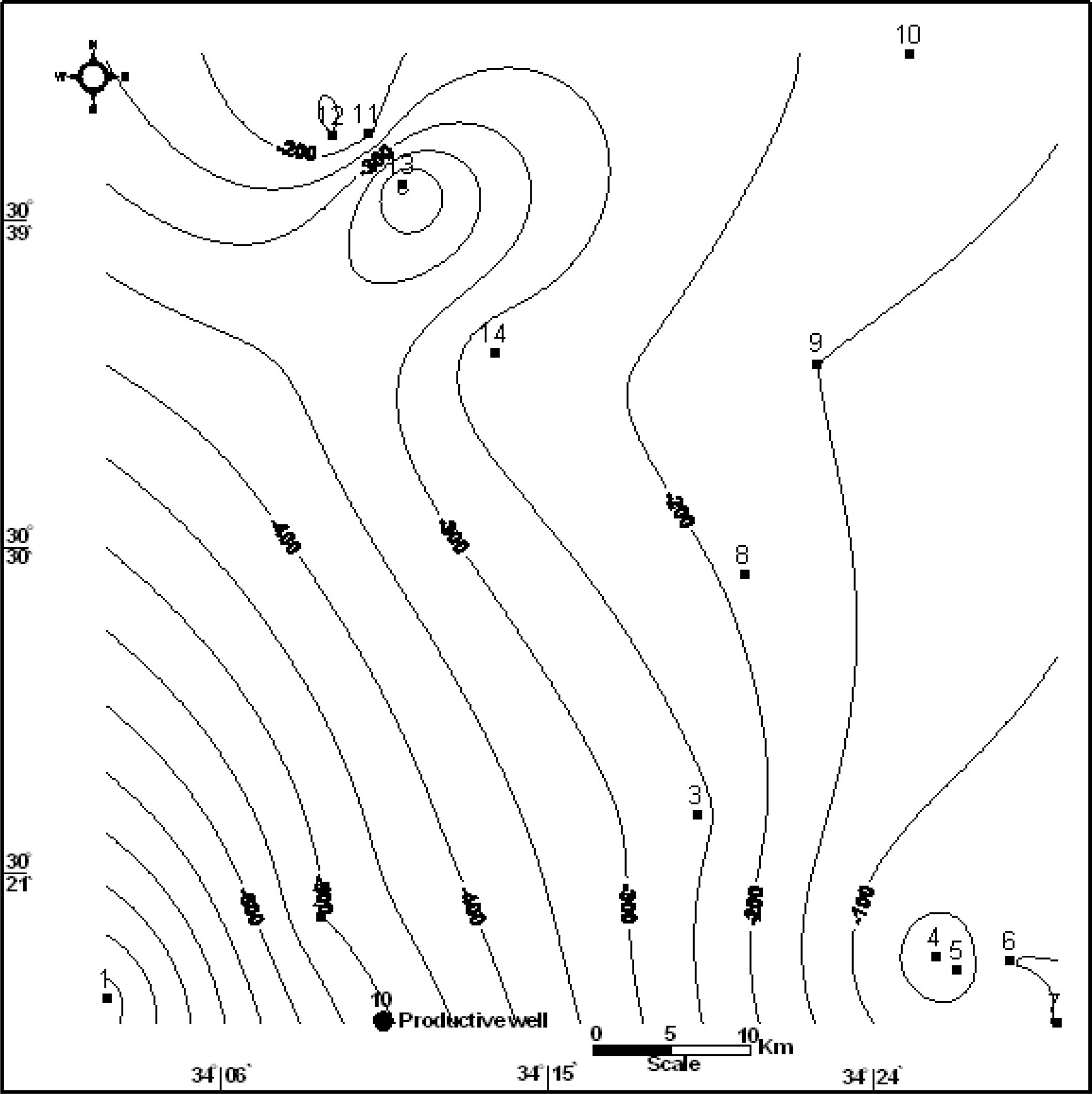 Top surface map of Lower Cretaceous aquifer related to Sea Level.