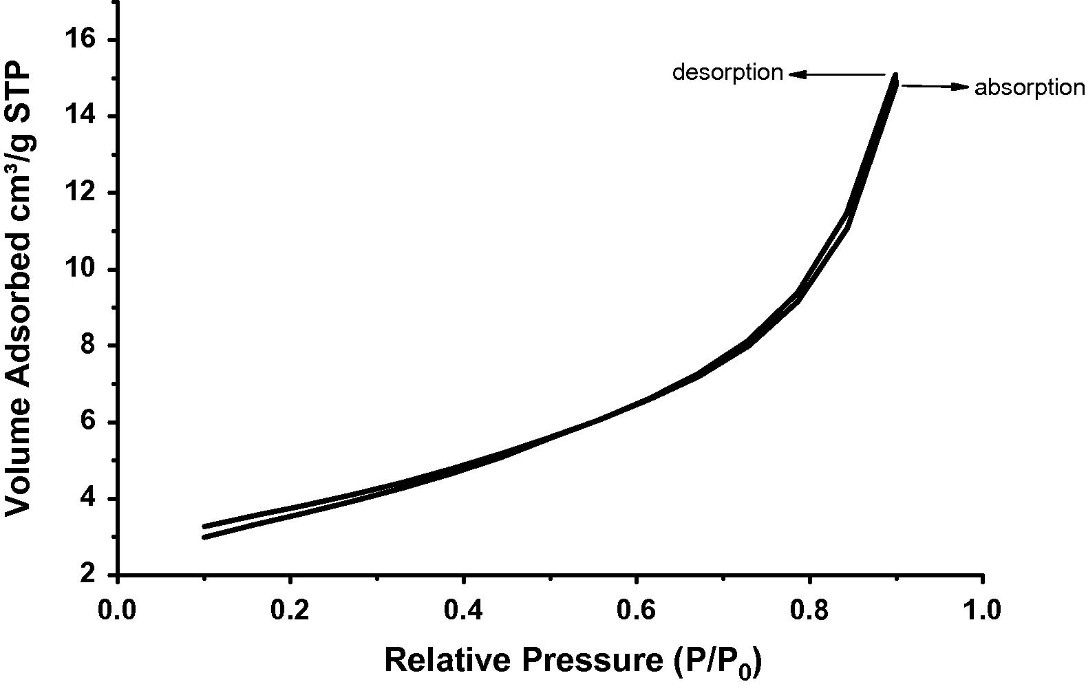 Adsorption isotherm of nitrogen on untreated Kaolin.