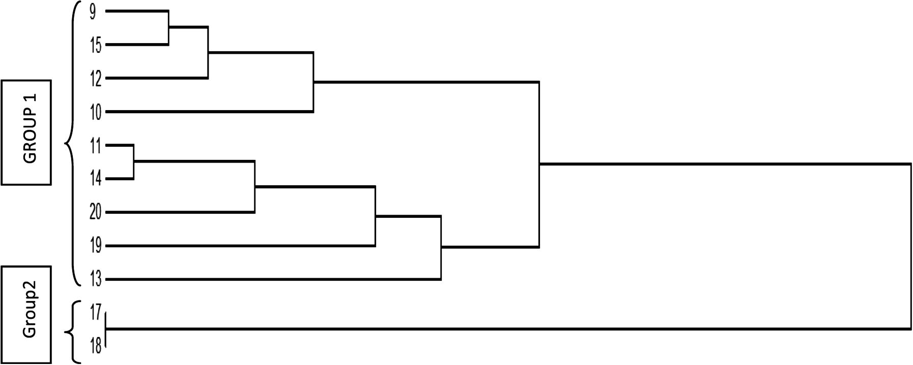 Cluster analysis for waste disposal sites using Ward’s method (matrix: Euclidean distance).