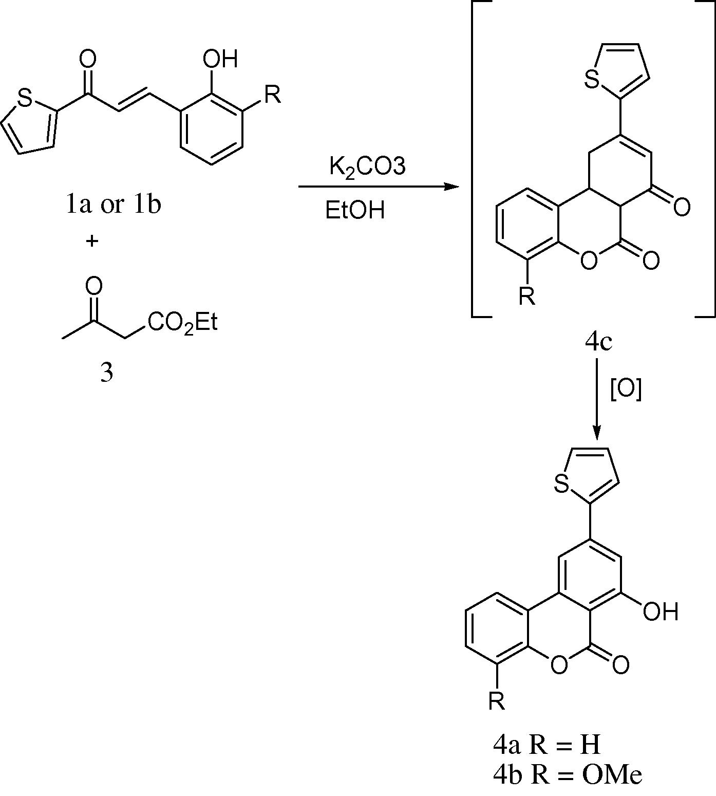 Synthesis of thiophen-2-yl-6H-benzo[c]chromen-6-one.