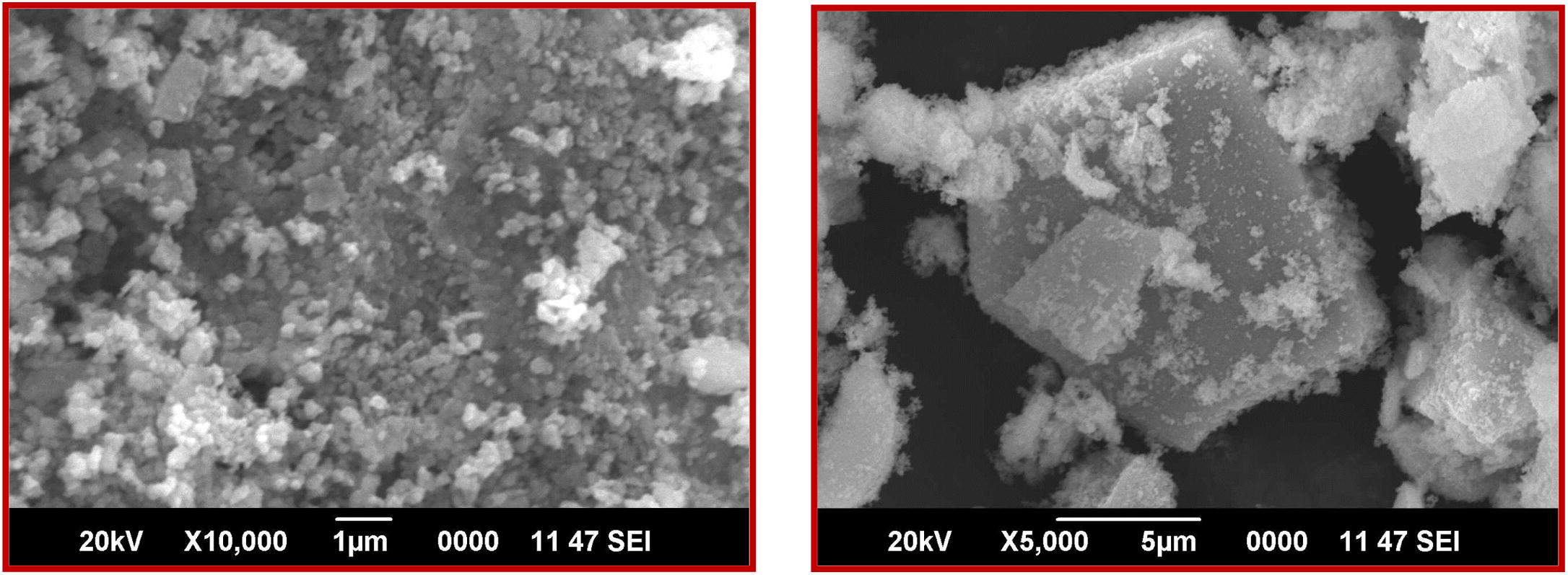 SEM micrograph of NiFe2O4 sample calcinated at 700 °C.