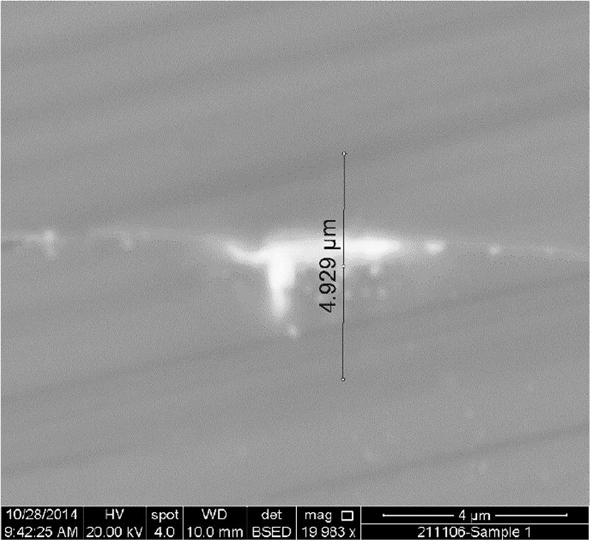 SEM image of the joint region for bond made at 5 min.