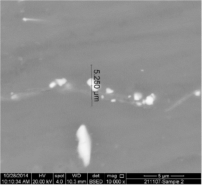 SEM image of the joint region for bond made at 15 min.