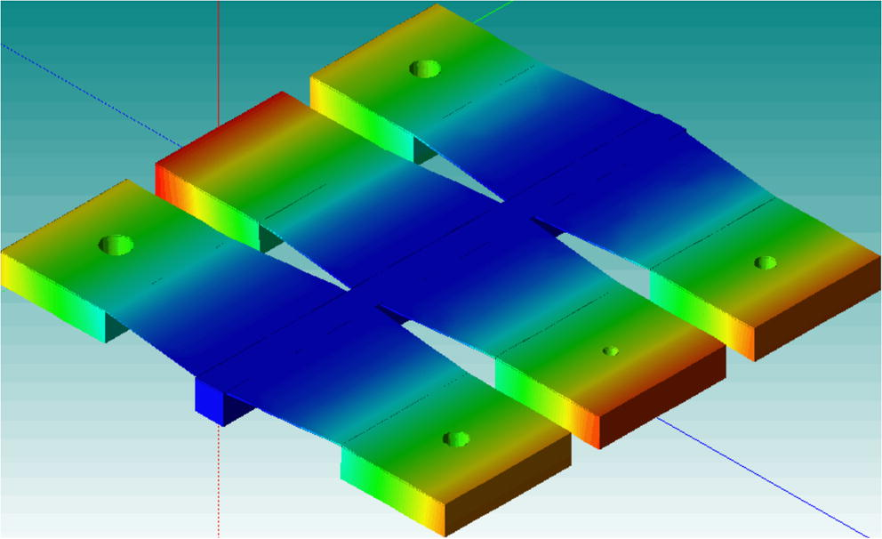 3D schematic of the array of EHs proposed by Wang et al. (2017). The holes of different diameter on 5 (out of 6) cantilevers make each of them provided with a different proof mass and, therefore, fundamental resonant frequency.