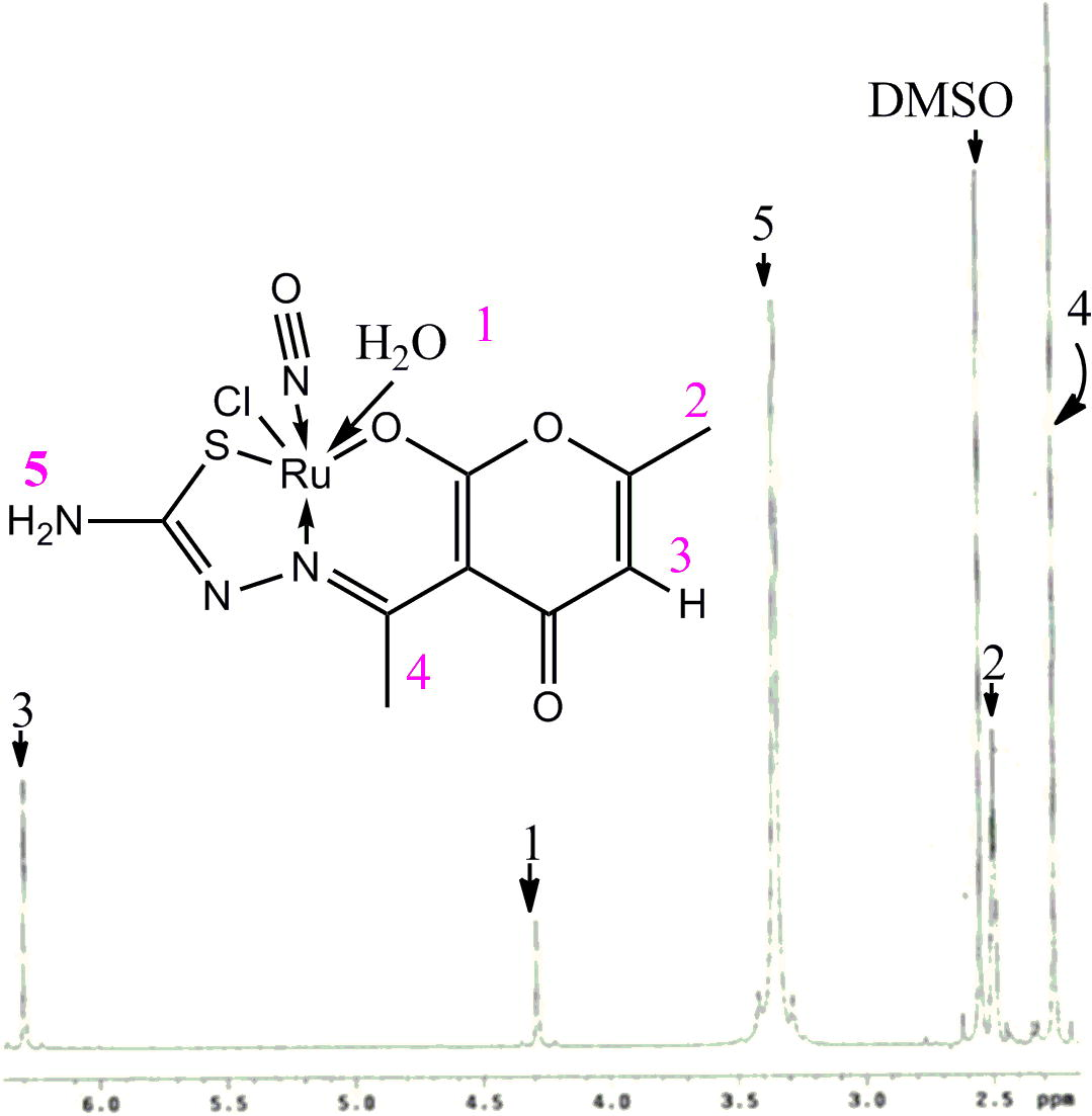 1H NMR spectrum of the complex.