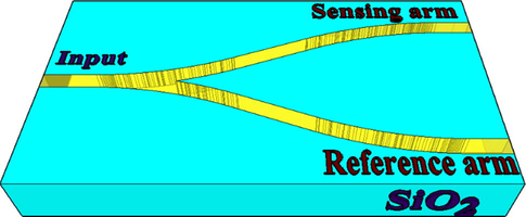 The different regions structure of splitter waveguide.