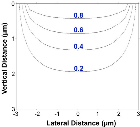 Displays the calculation by FDM in IONEX for Silver ion concentration distribution.