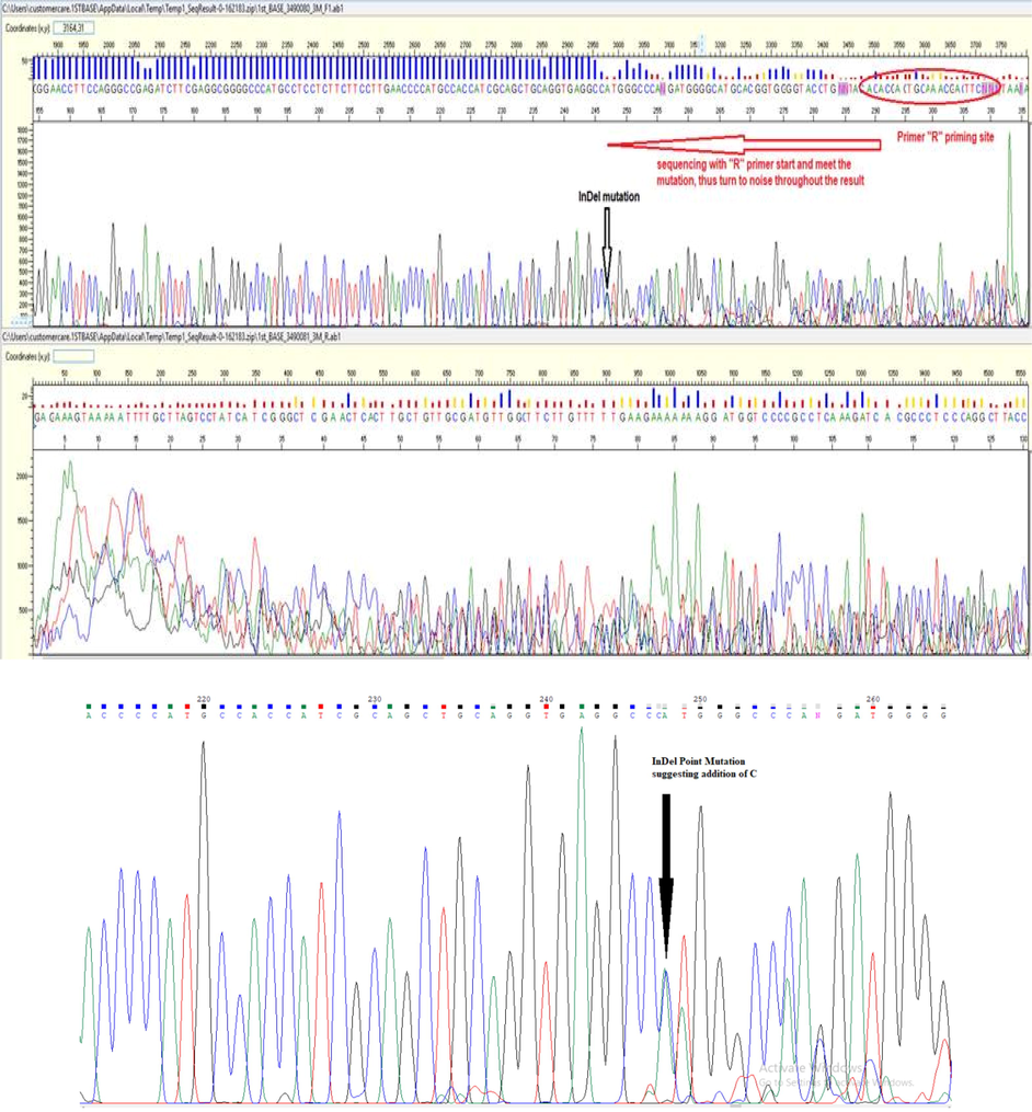 InDel mutations near the priming site of forward primer.