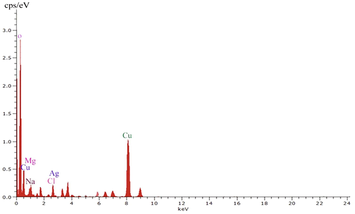 EDX analysis of green synthesized silver nanoparticles.