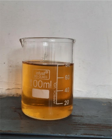 Sample of biodiesel produced.