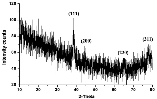 XRD pattern of green synthesized gold nanoparticles.