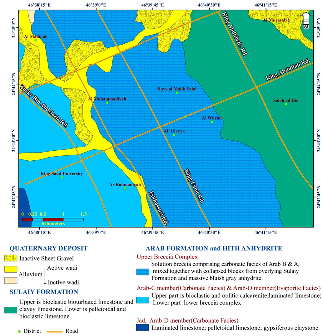 The geologic setting of the study area.