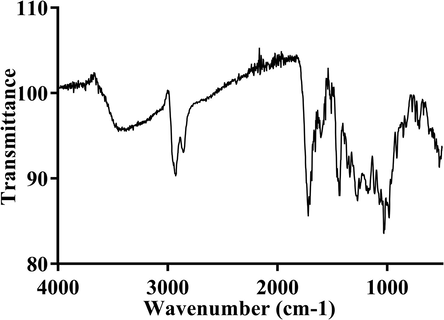 FTIR spectrum of R. officinalis extract.