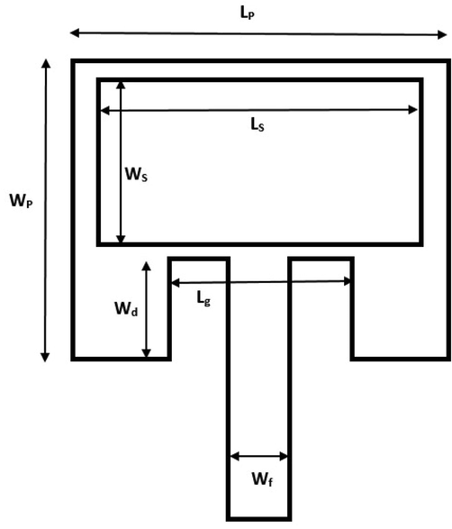 Geometry of the proposed C band antenna.