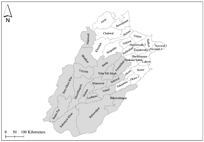 Survey districts where a collection of the samples was conducted from 2012 to 2019. This map was created with ArcGIS v 10.4 (https://www.arcgis.com). Here, grey color represents the survey sites, and white color represents no survey was conducted. Data of administrative boundaries were obtained from (https://gadm.org/download_country_v3.html).