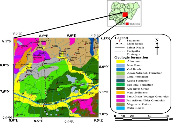 Geologic map of the study area.