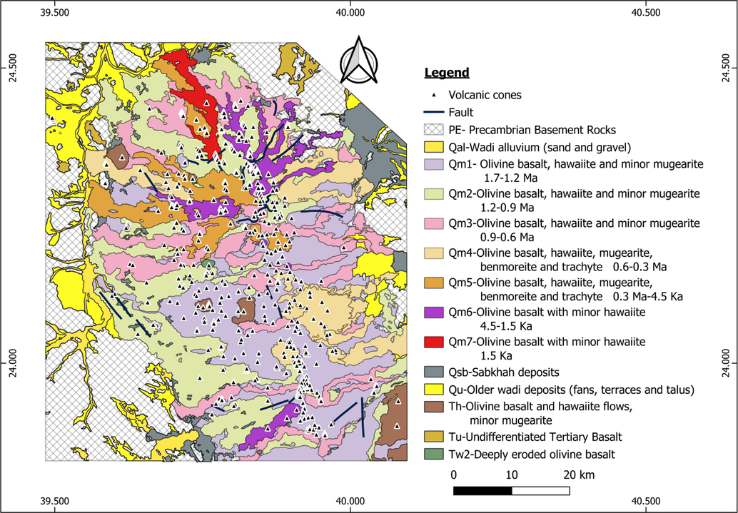 General geological and some other surface features in the study area (After Aboud et al., 2022).