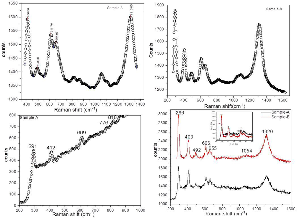 Raman spectra of the precursor (a) co-precipitation (b) Sol-gel.