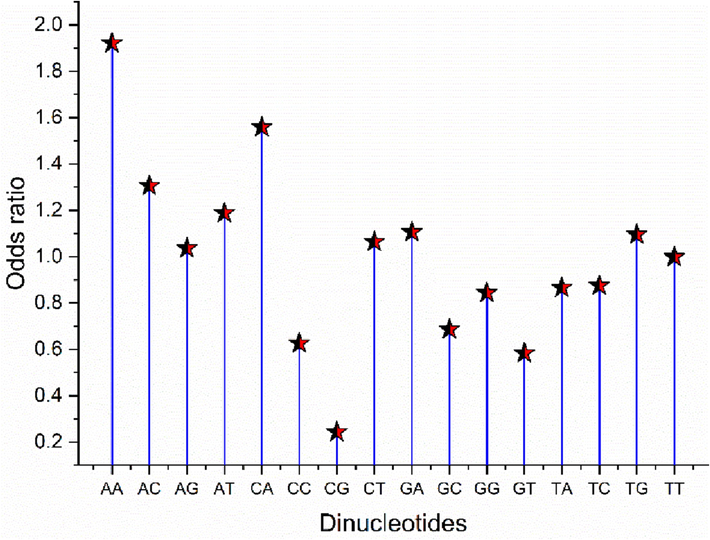 Odds ratio analysis for HBoV transcripts.