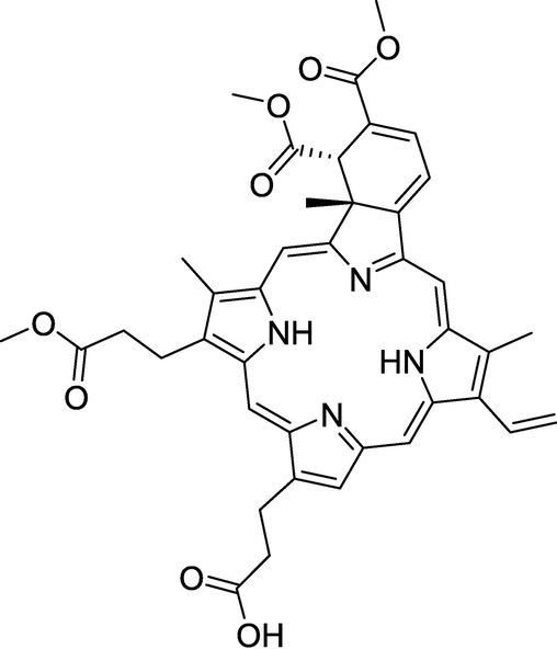 Structure of Visudyne (verteporfin,) benzoporphyrin derivative.