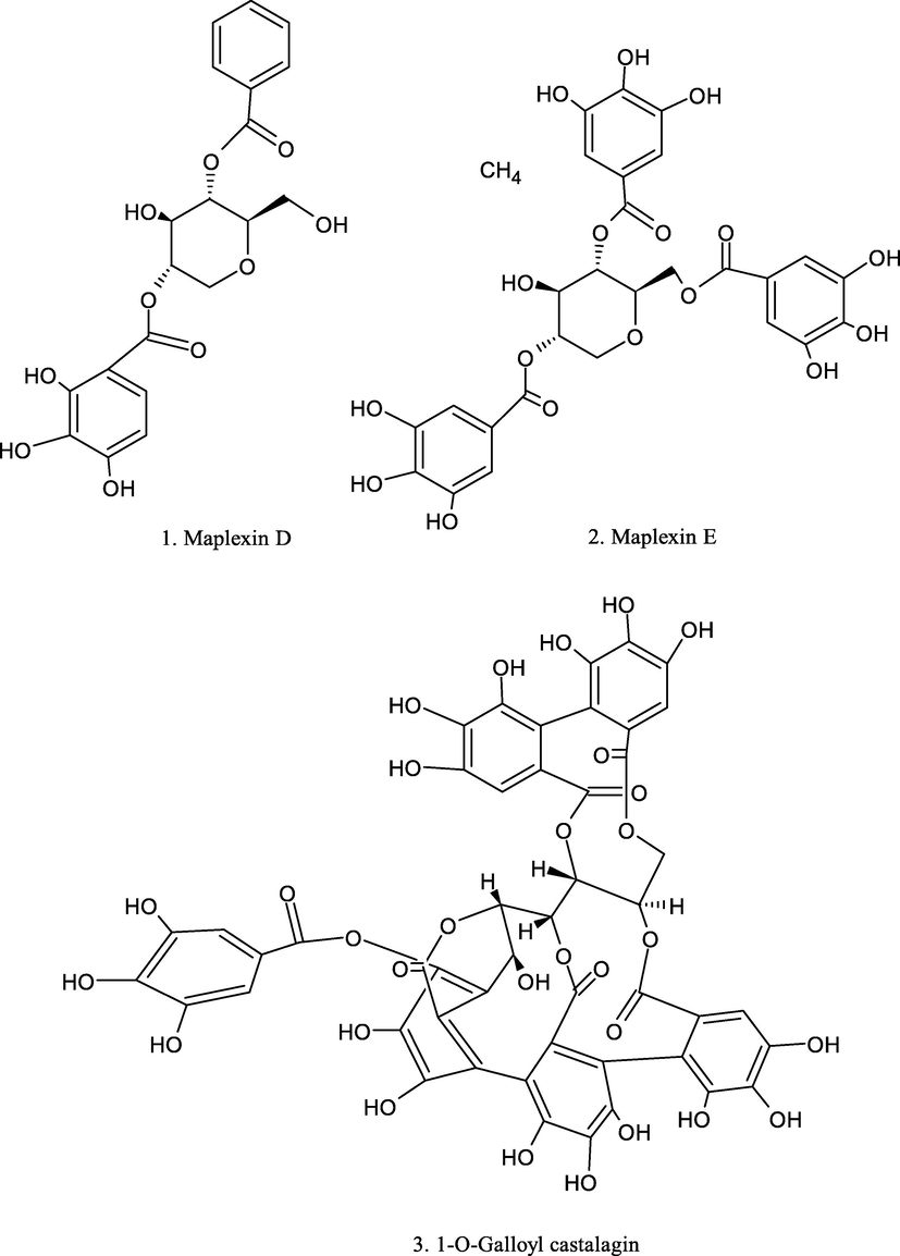 Chemical structure of plant derived compounds.