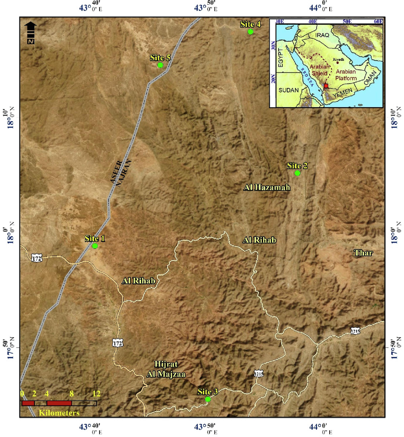 Location map of the study area including ERT surveying sites.