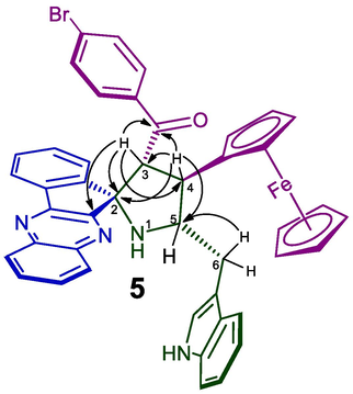 Selected HMBC shift 5b.