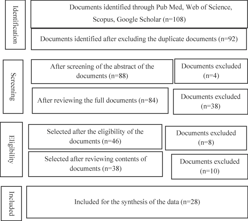 PRISMA Flow Diagram for the selection of documents.