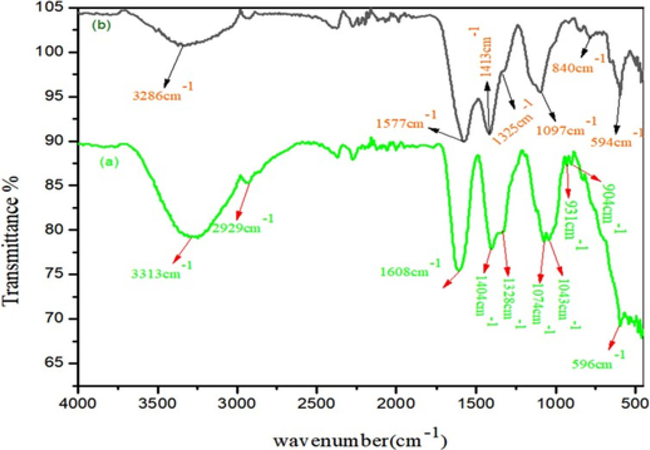 FTIR spectra of Au NPs.