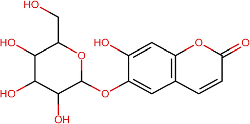 Chemical structure of Esculin.